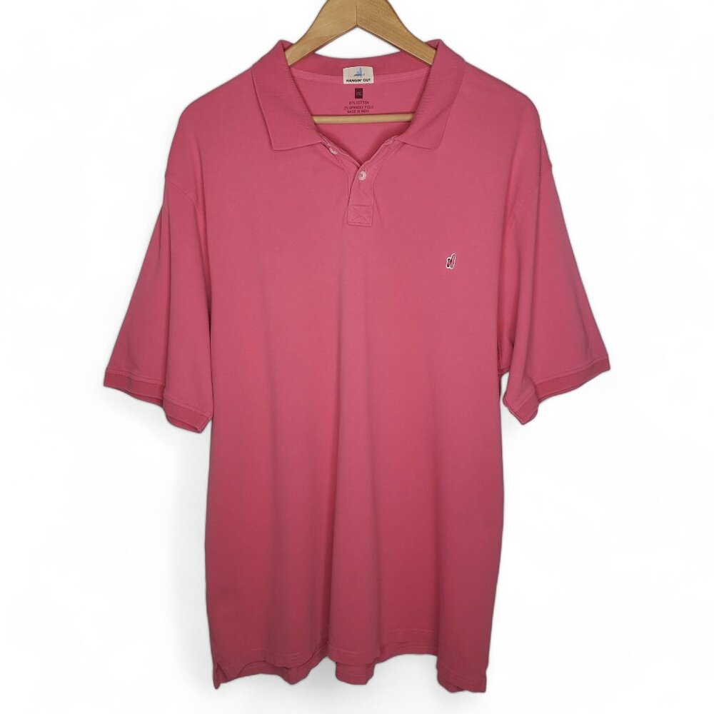 Johnnie O Men’s Hangin Out‎ Pink Cotton Blend Golf Polo Collar Shirt XXL